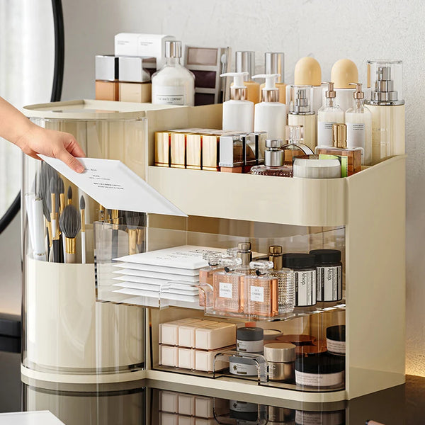 Rotating Makeup Organizer with Drawers