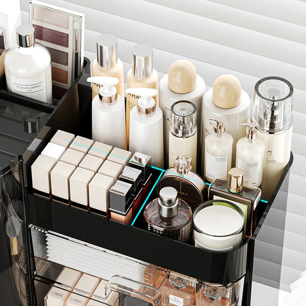 Rotating Makeup Organizer with Drawers