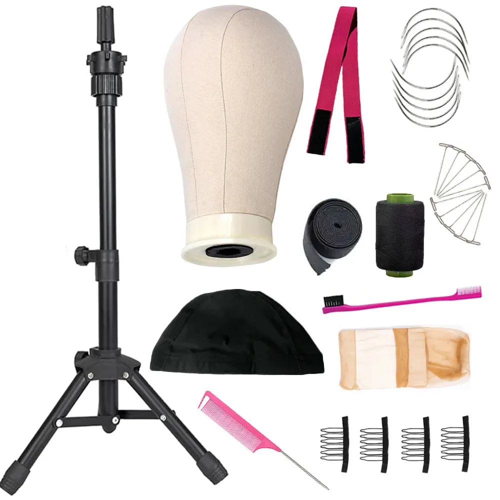 Canvas Wig Head with Stand