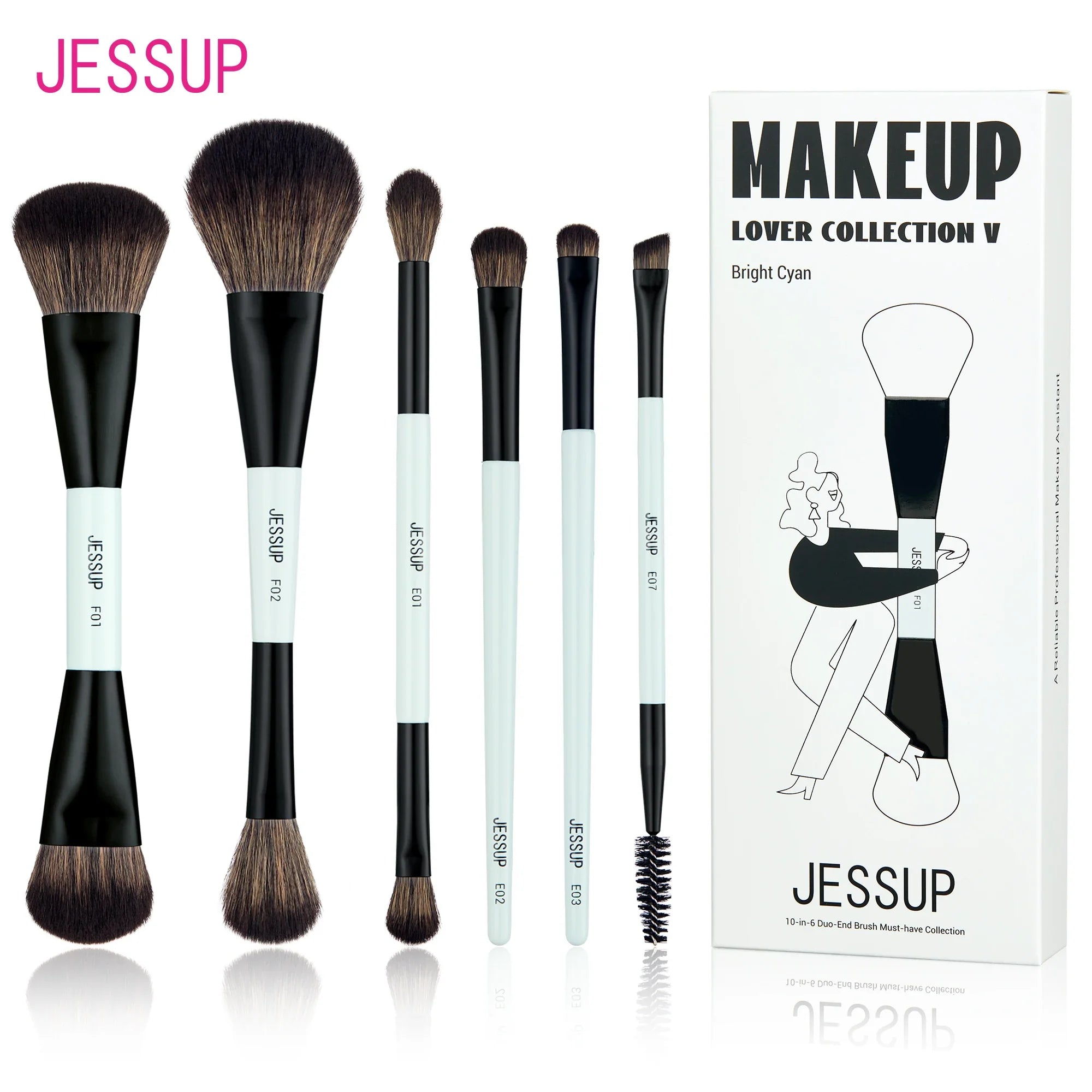 Bright Cyan Beauty Brush Set